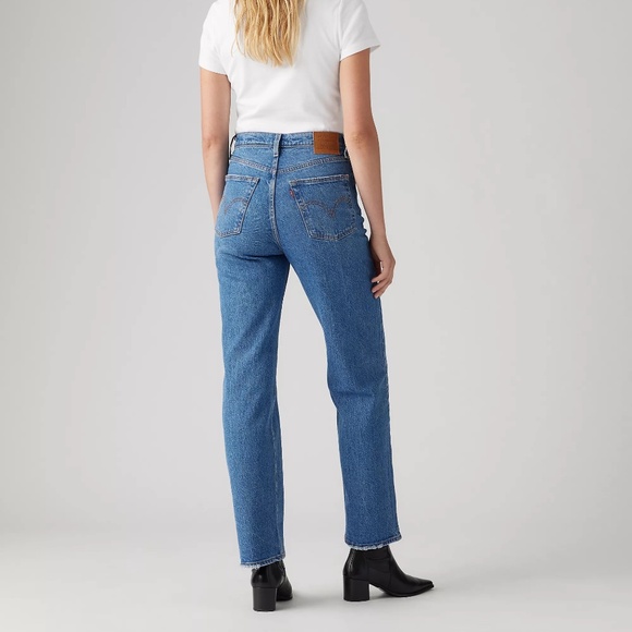 LEVI’S Premium Ribcage Straight Ankle Jeans in Dance Around Size 24 - Picture 9 of 10